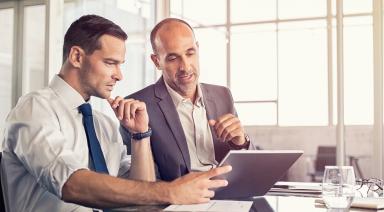 men with tablet